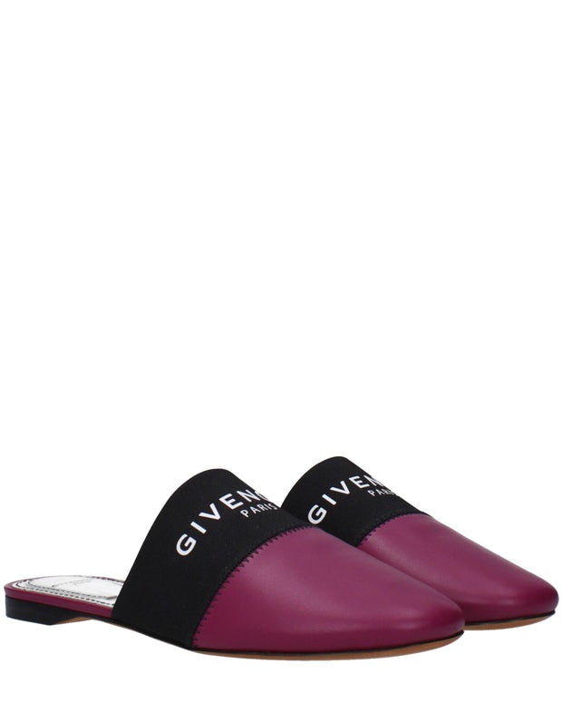 Purple Leather Slippers