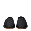 Black Leather Slides