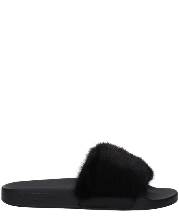 Black Cotton Slippers