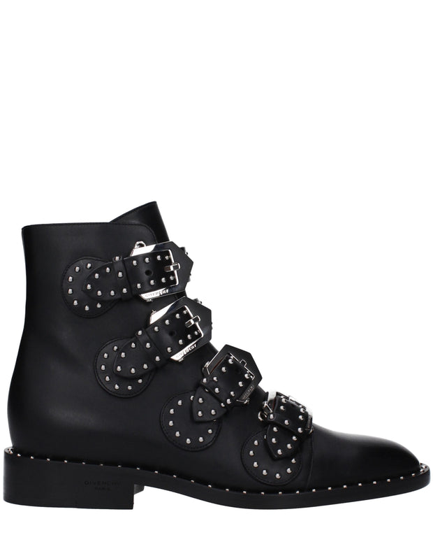 Black Leather Ankle Boots