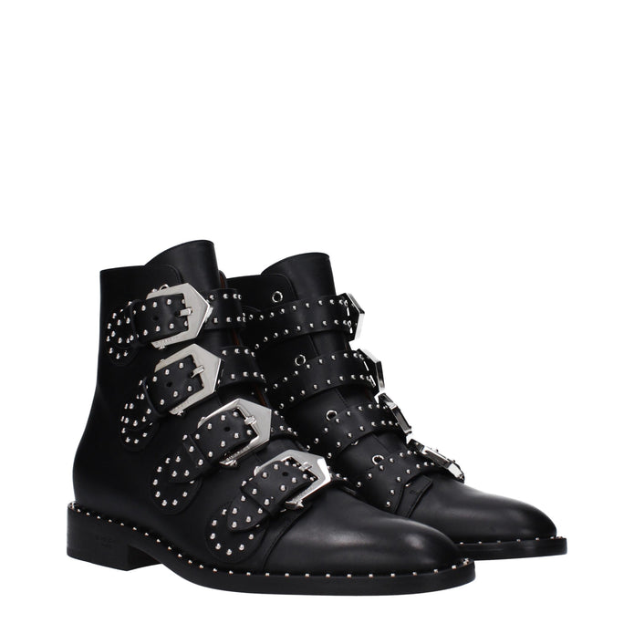 Black Leather Ankle Boots