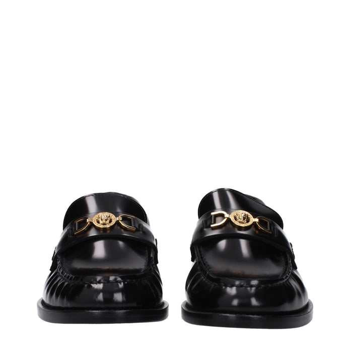 Black Leather Slip-On Loafers