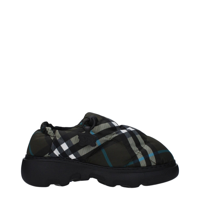 Green Fabric Slip-On Loafers