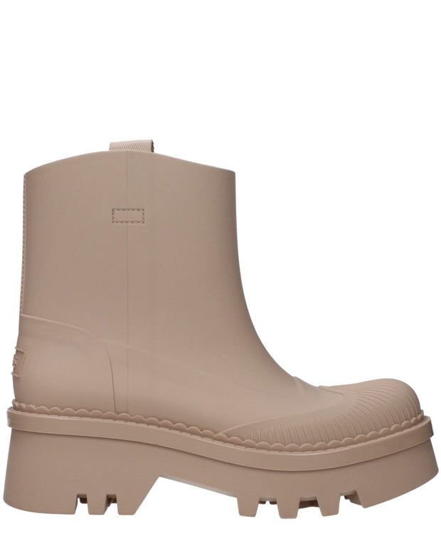 Pink Cotton Ankle Boots