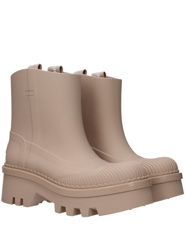 Pink Cotton Ankle Boots