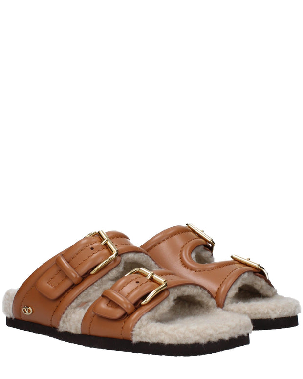 Brown Leather Slippers