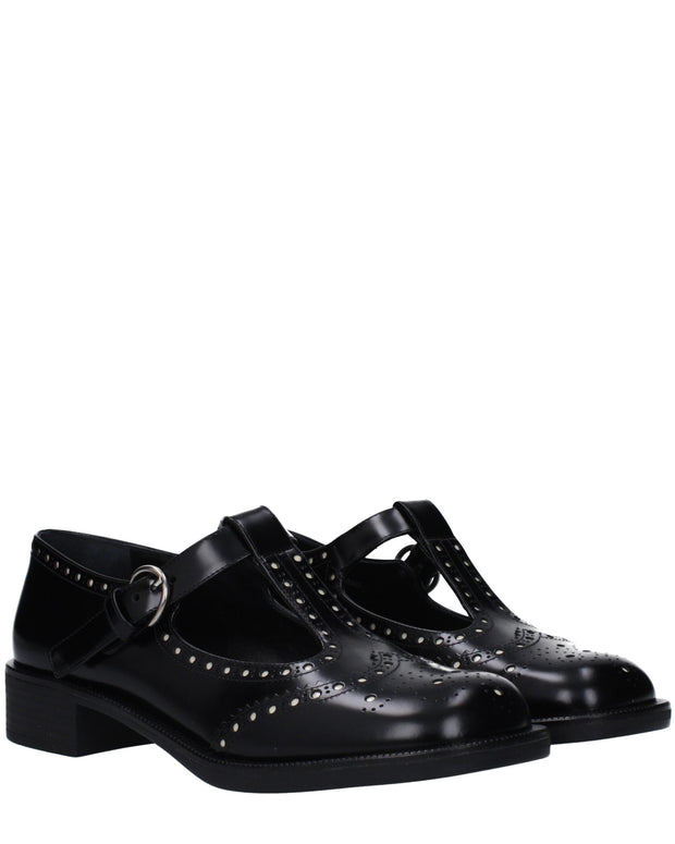 Black Leather Slip-On Loafers