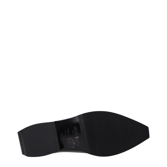 Black Leather Mules