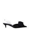 Black Satin Flat Sandals