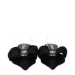 Black Satin Flat Sandals