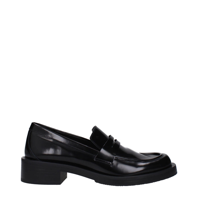 Black Leather Slip-On Loafers