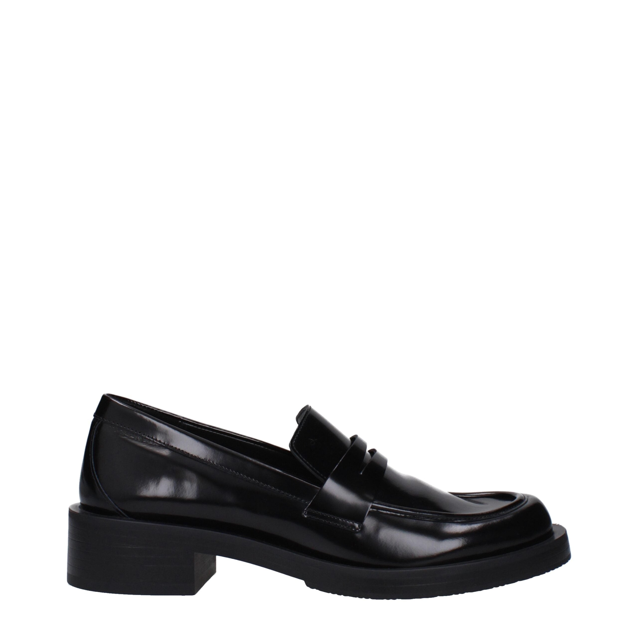 Black Leather Slip-On Loafers