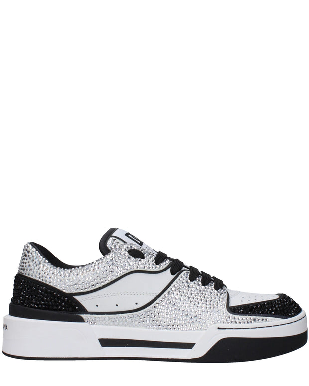 White Leather Low Top Sneakers