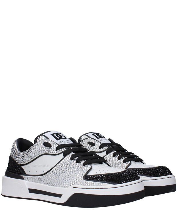 White Leather Low Top Sneakers