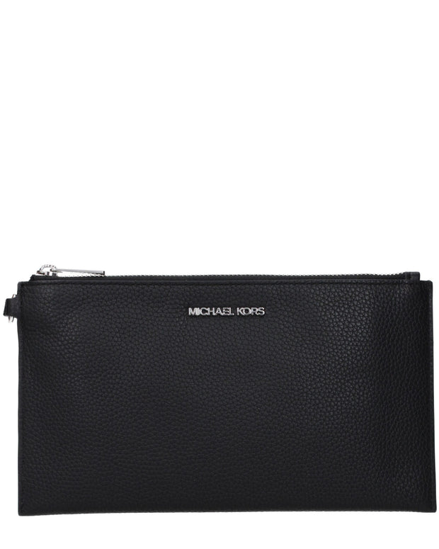 Black Leather Clutch Bag