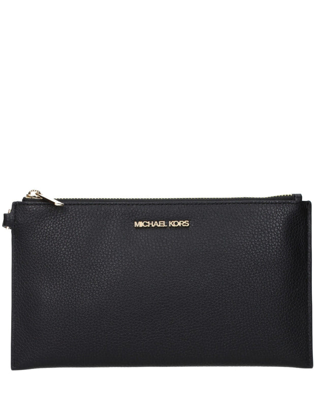 Black Leather Clutch Bag