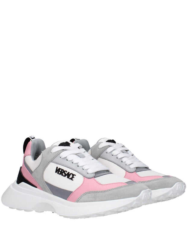 White Fabric Sneakers