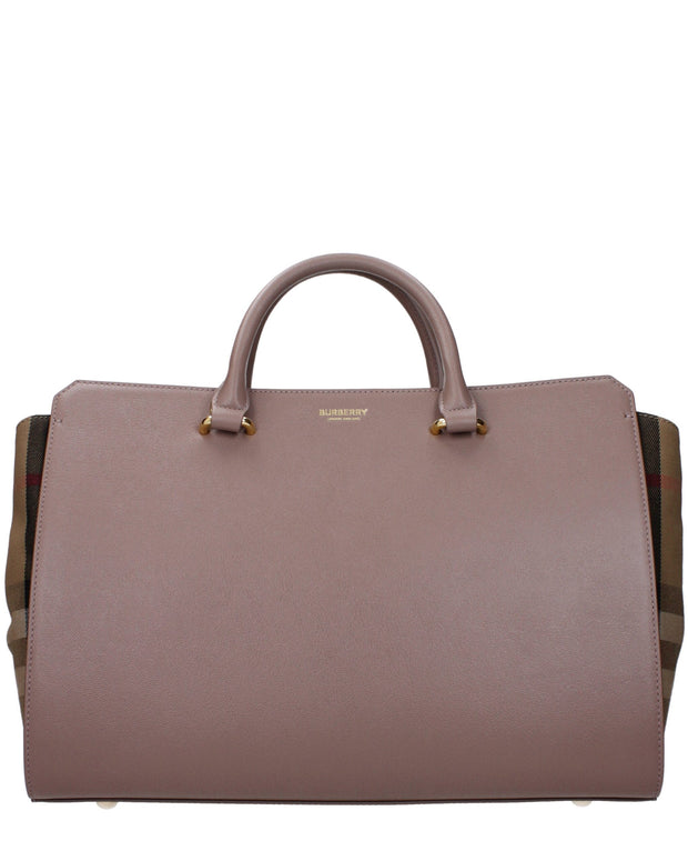 Gray Leather Handbag