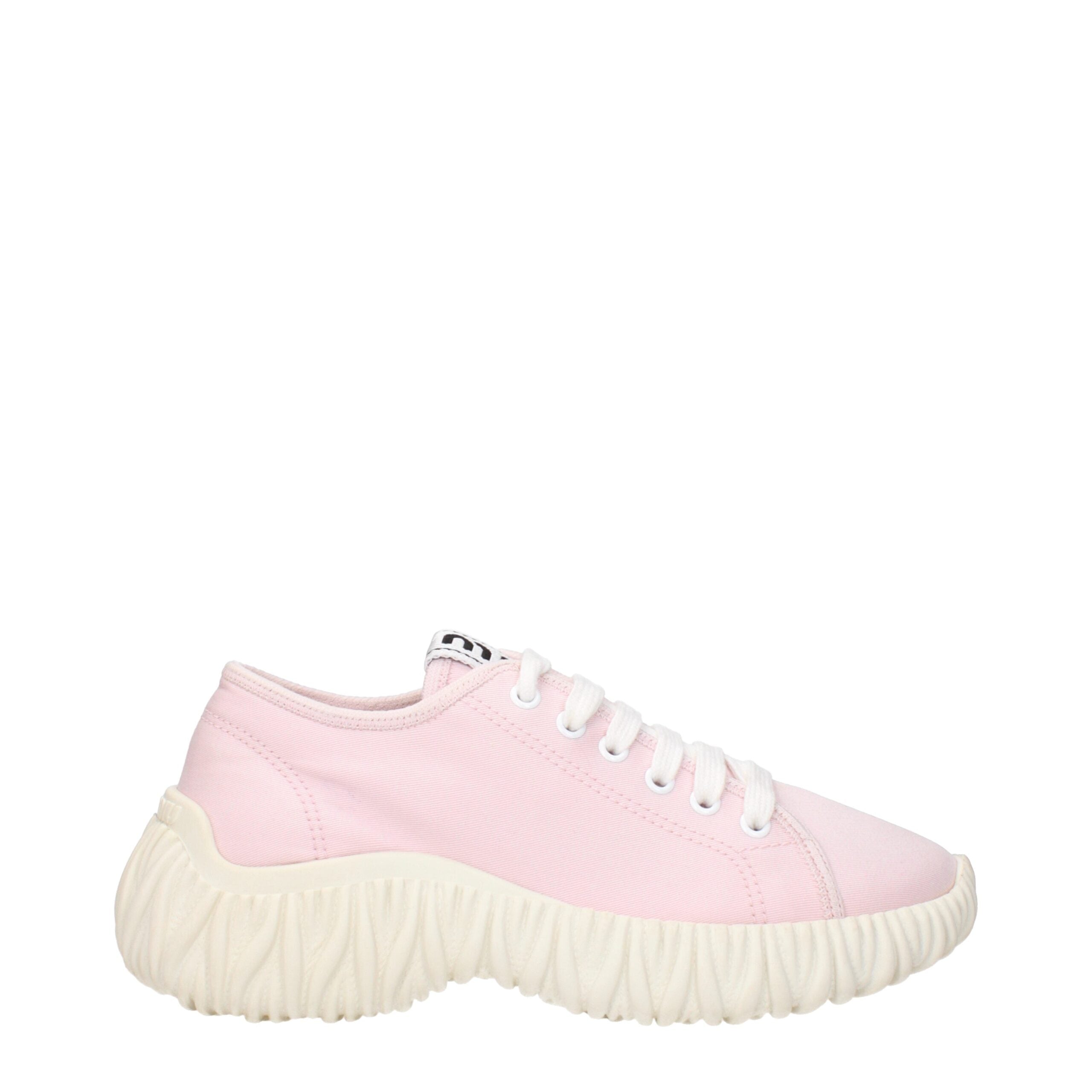 Pink Fabric Low Top Sneakers