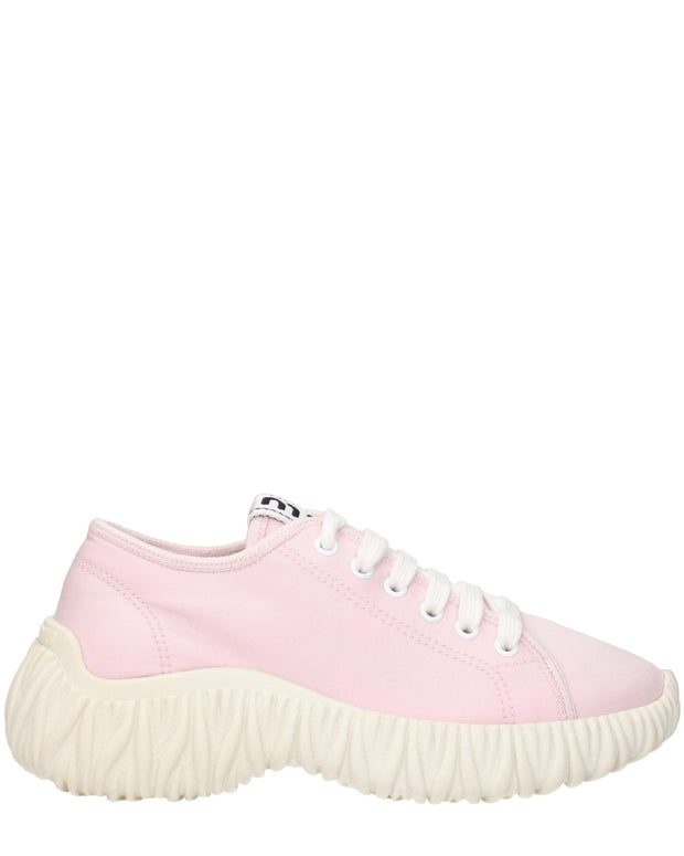 Pink Fabric Low Top Sneakers