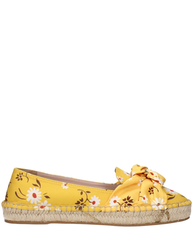 Yellow Fabric Espadrilles