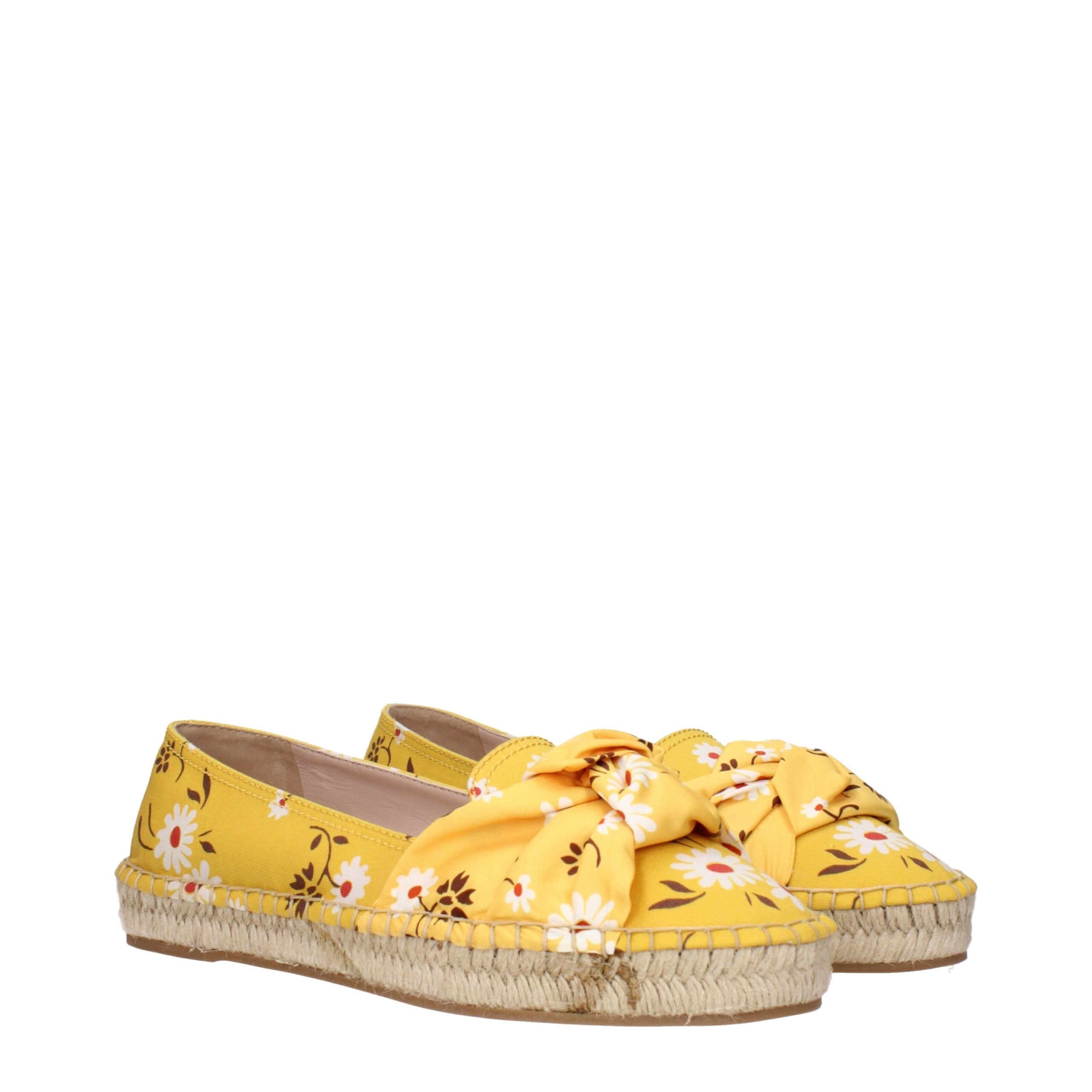 Yellow Fabric Espadrilles