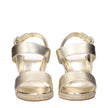 Gold Leather Wedges Sandals