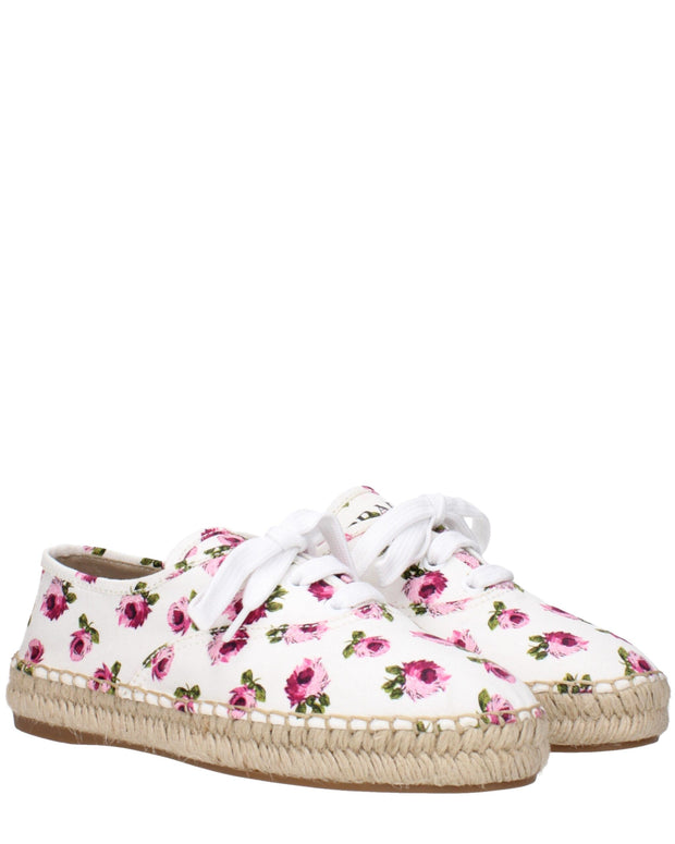 White Fabric Espadrilles