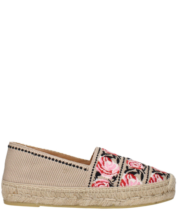 Beige Fabric Espadrilles