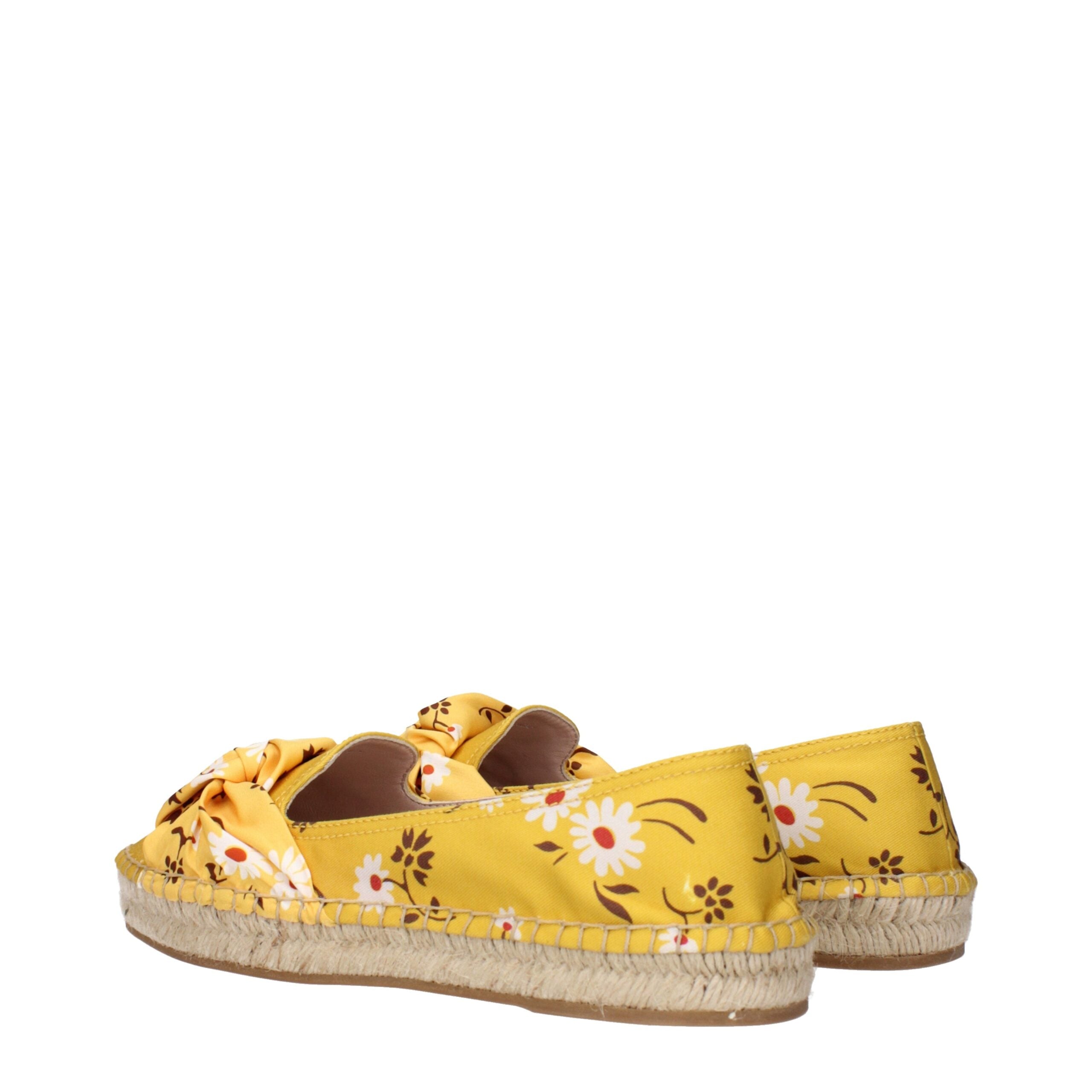 Yellow Fabric Espadrilles