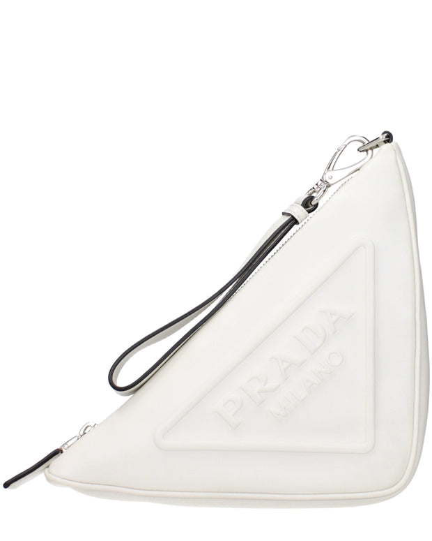 White Leather Clutch Bag