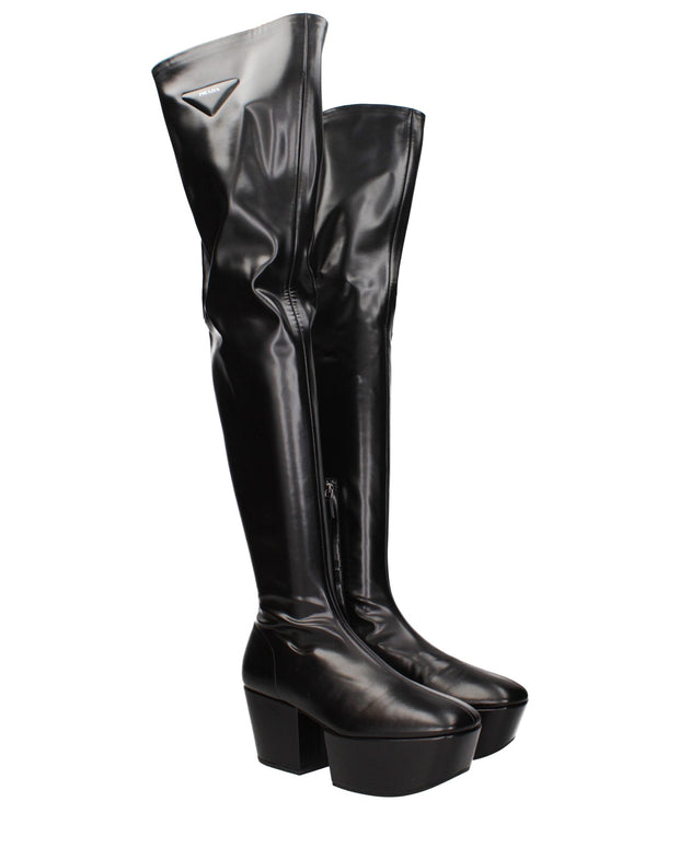 Black Leather Over The Knee