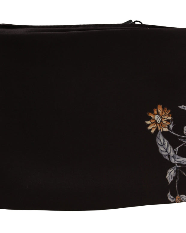 Brown 100% Silk Bird Print Wrap 80cm X 95cm RRP Scarf