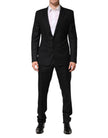 Black Jacquard Single Breasted 2 Piece Suit