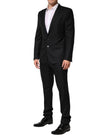 Black Jacquard Single Breasted 2 Piece Suit