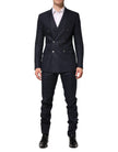 Dark Blue Double Breasted 2 Piece Suit