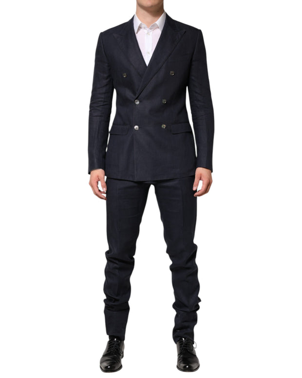 Dark Blue Double Breasted 2 Piece Suit