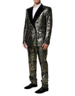 Metallic Floral Jacquard Silk 2 Piece Suit