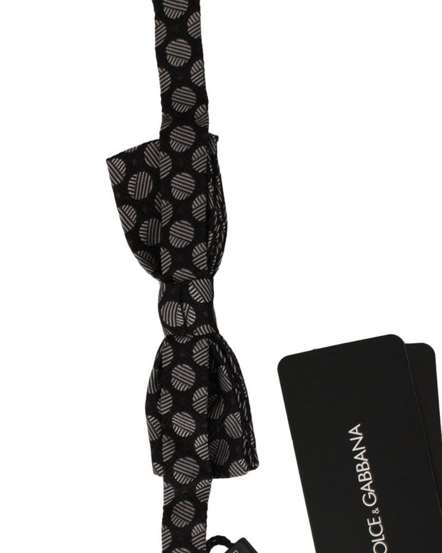 Brown Silk Polka Dot Jacquard Men  Bow Tie Papillon