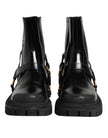Black Leather Chelsea Men Short Boots Shoes