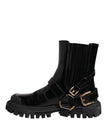 Black Leather Chelsea Men Short Boots Shoes