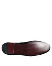 Black Velvet Gold Crown Mens Loafers Shoes