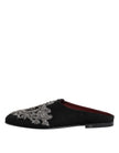 Black Velvet Slides DG Crown Slipper Shoes