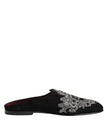 Black Velvet Slides DG Crown Slipper Shoes