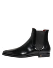 Black Leather MILLENIALS Mid Calf Boots Shoes