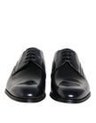 Navy Blue Leather Lace Up Derby Formal Shoes