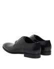 Navy Blue Leather Lace Up Derby Formal Shoes