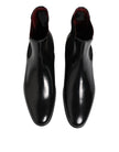 Black Chelsea Slip On Mid Calf Boots Shoes