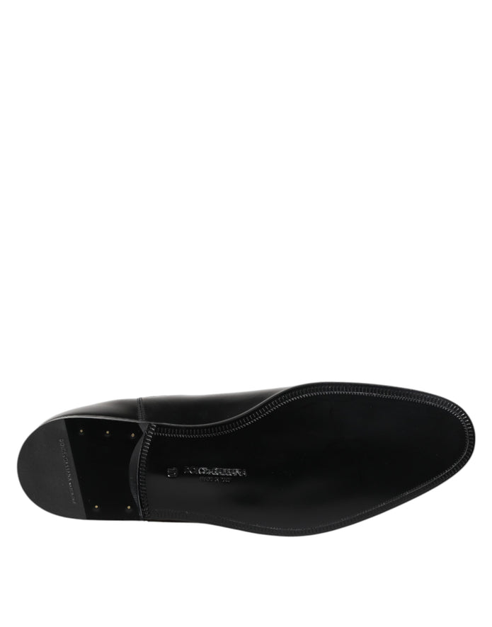 Black Chelsea Slip On Mid Calf Boots Shoes