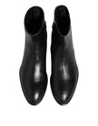 Black Leather Mid Calf Men Boots Shoes